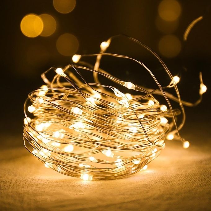 Peri LED Işık 5 Metre (Sarı) Pilli Aydınlatma Şerit Saçak Spot Süsleme